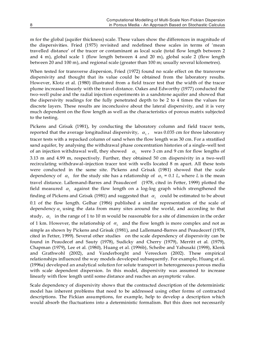image for page Computational Modelling of Multi scale Solute Dispersion in Porous Media An Approach Based on Stochastic Calculus