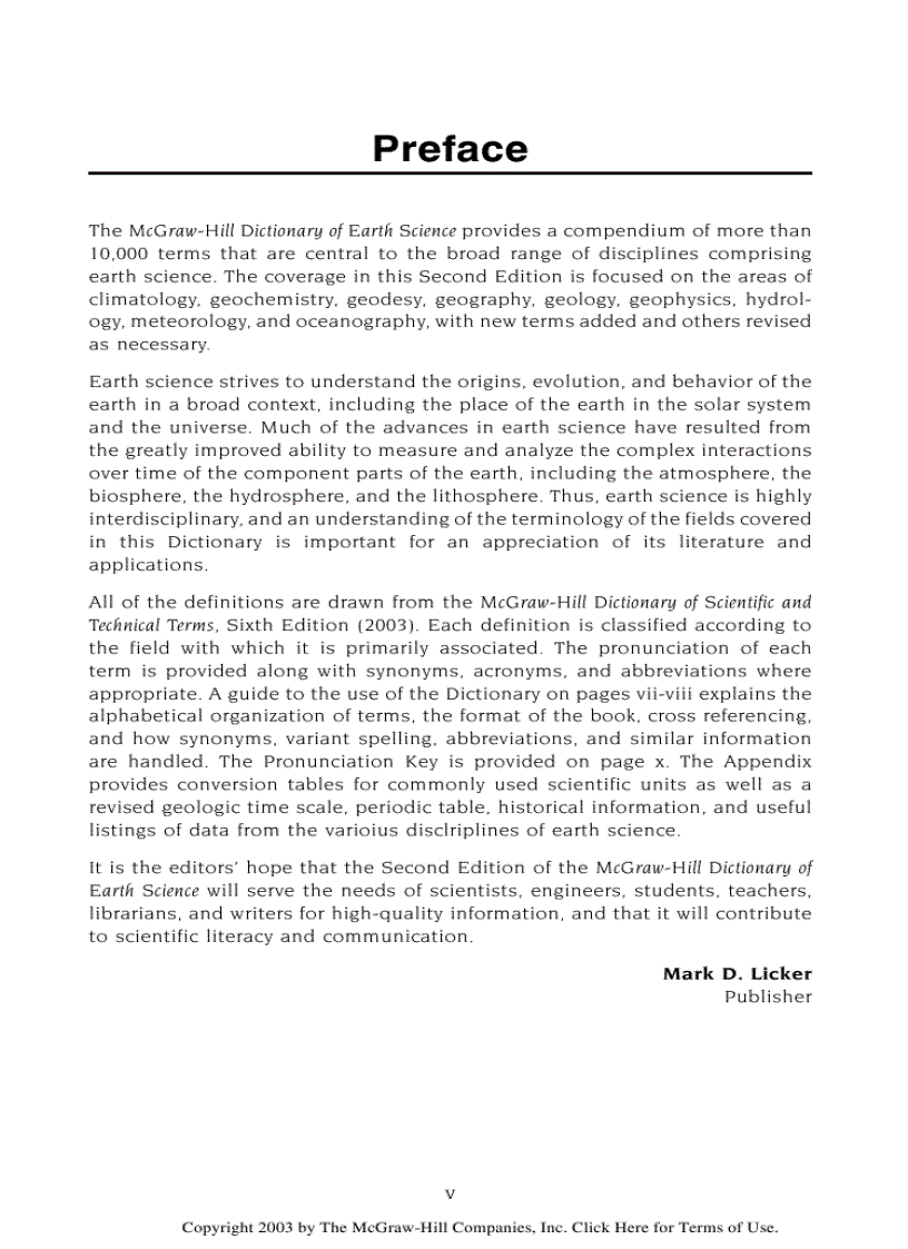 image for page Dictionary of Earth Science