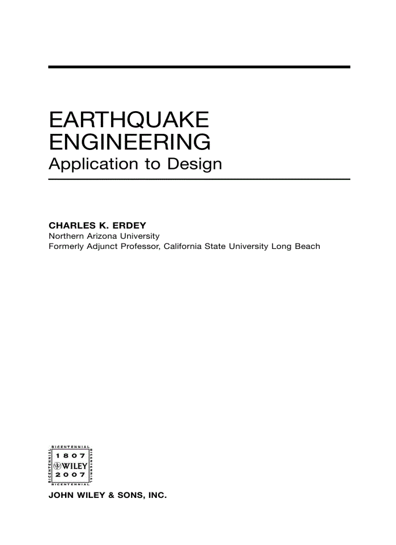 image for page Earthquake Engineering Application to Design