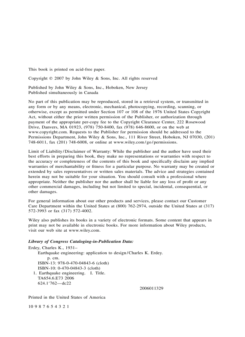 Earthquake Engineering Application to Design