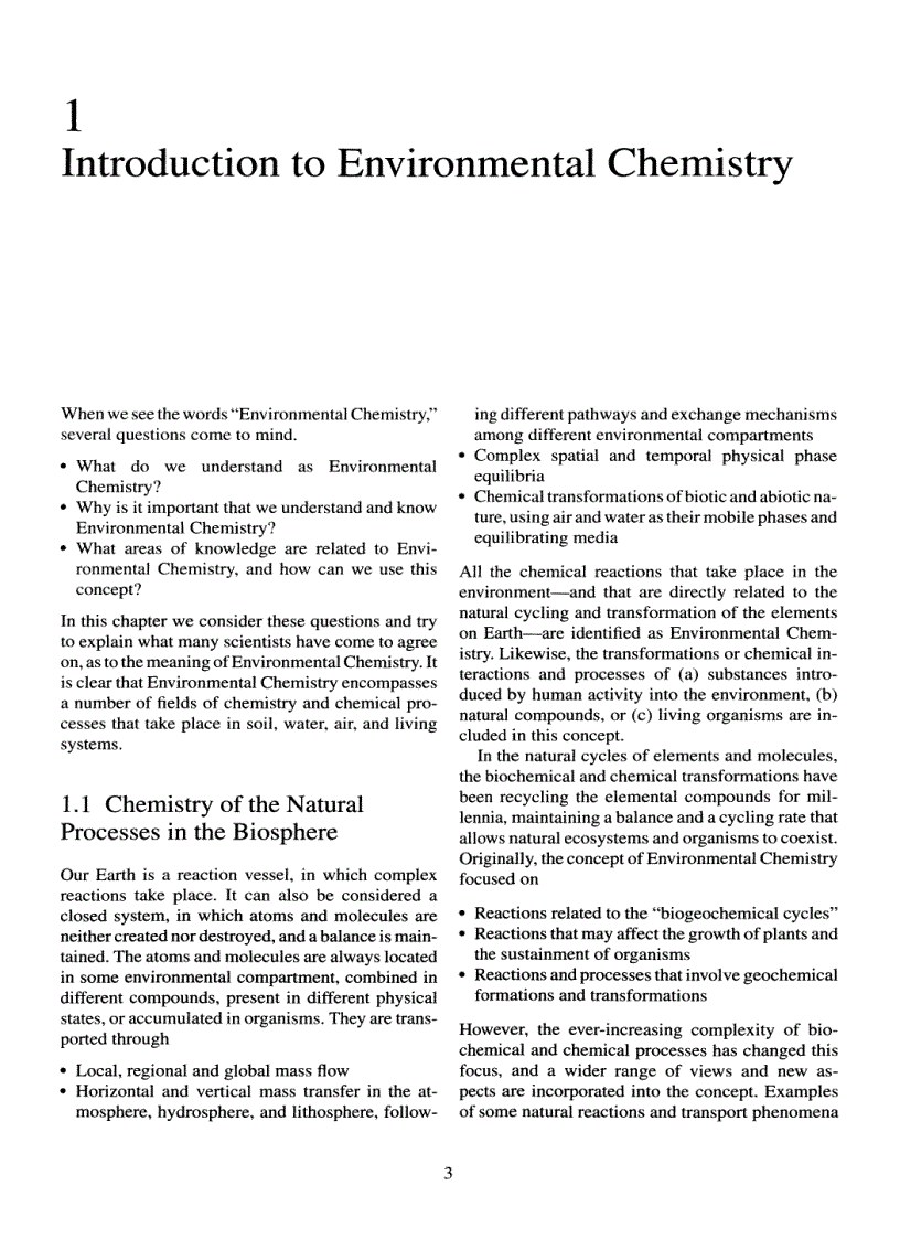 image for page Environmental Chemistry