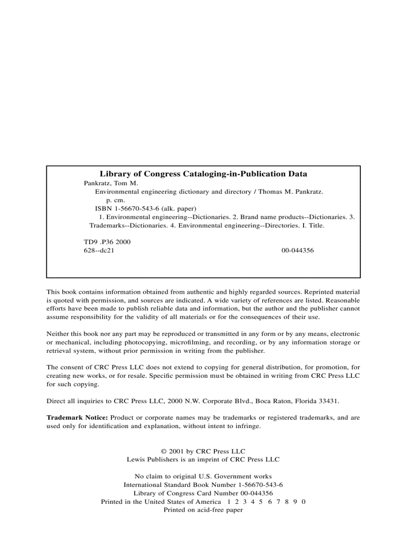 image for page Environmental Engineering Dictionary and Directory