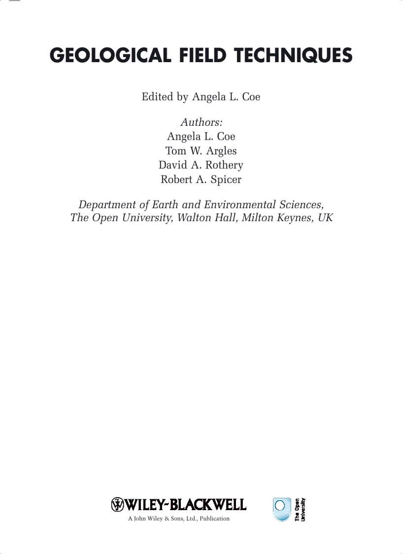 image for page Geological Field Techniques