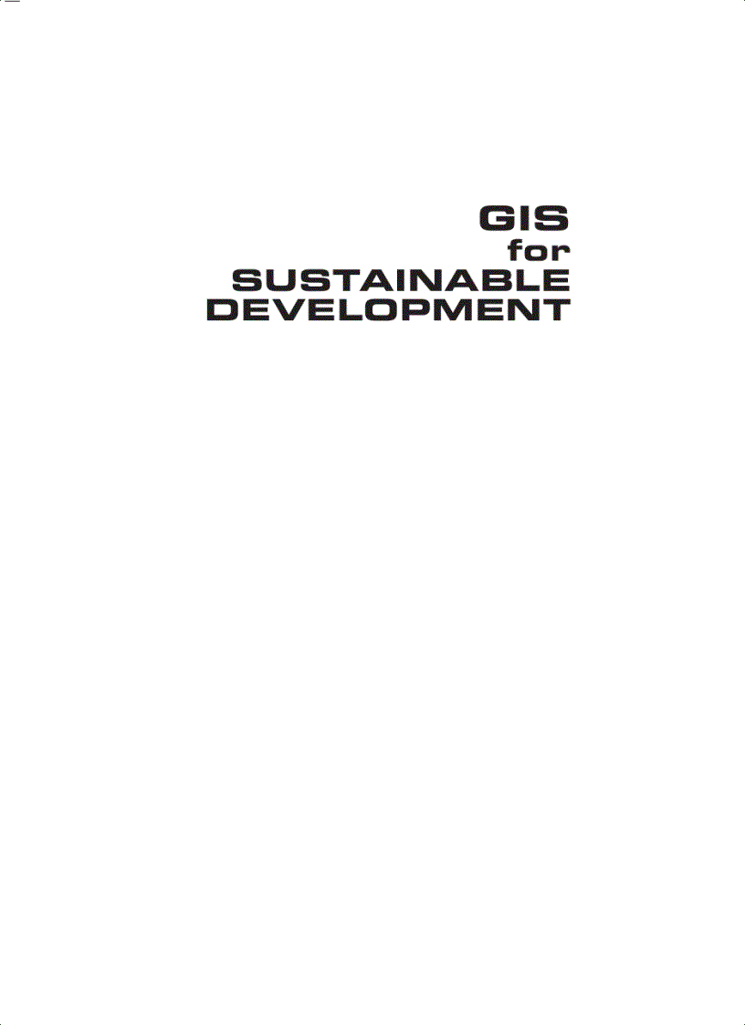 GIS for Sustainable Development 1st Edition