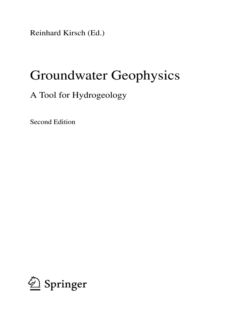 image for page Groundwater Geophysics A Tool for Hydrogeology 2nd Edition