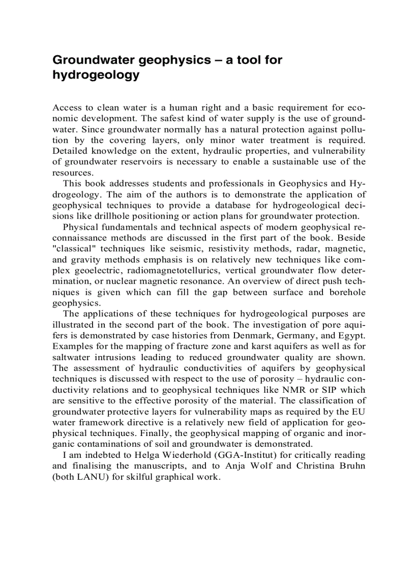 image for page Groundwater Geophysics A Tool for Hydrogeology 2nd Edition