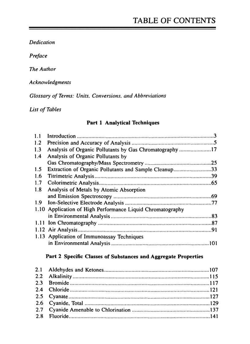 Handbook of Environmental Analysis 1st Edition