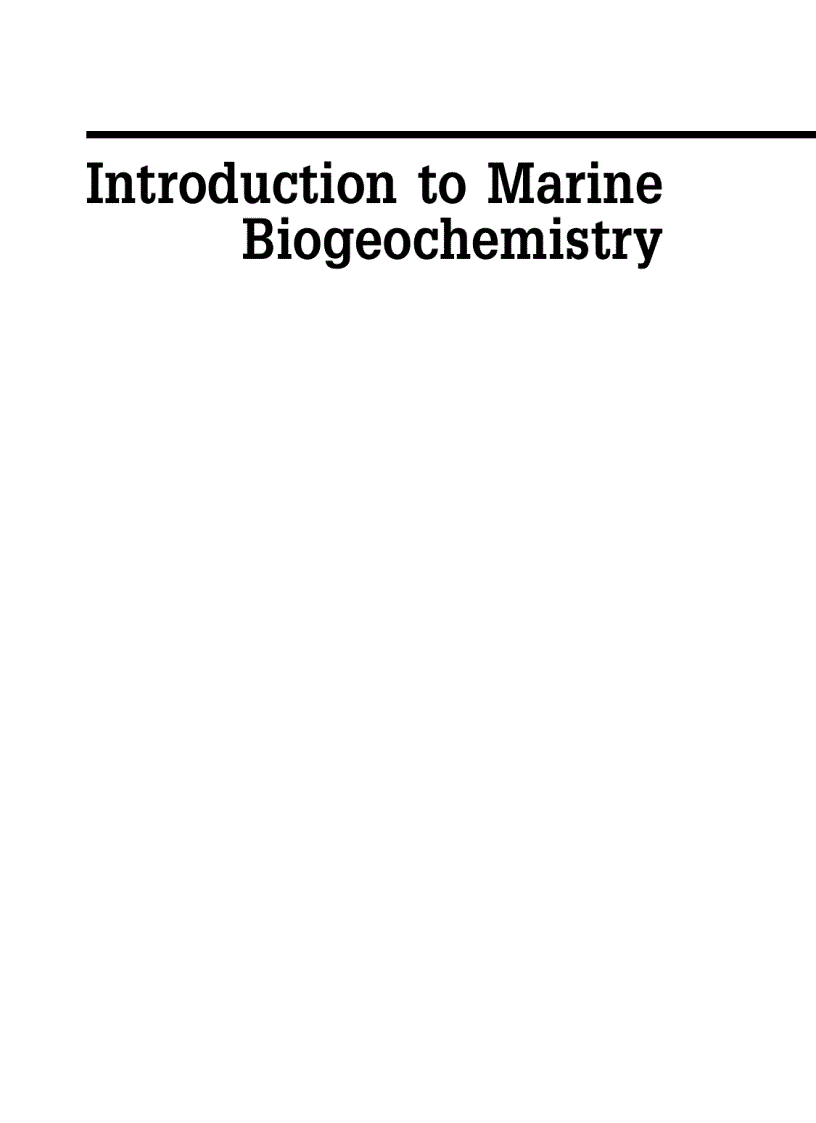 image for page Introduction to Marine Biogeochemistry