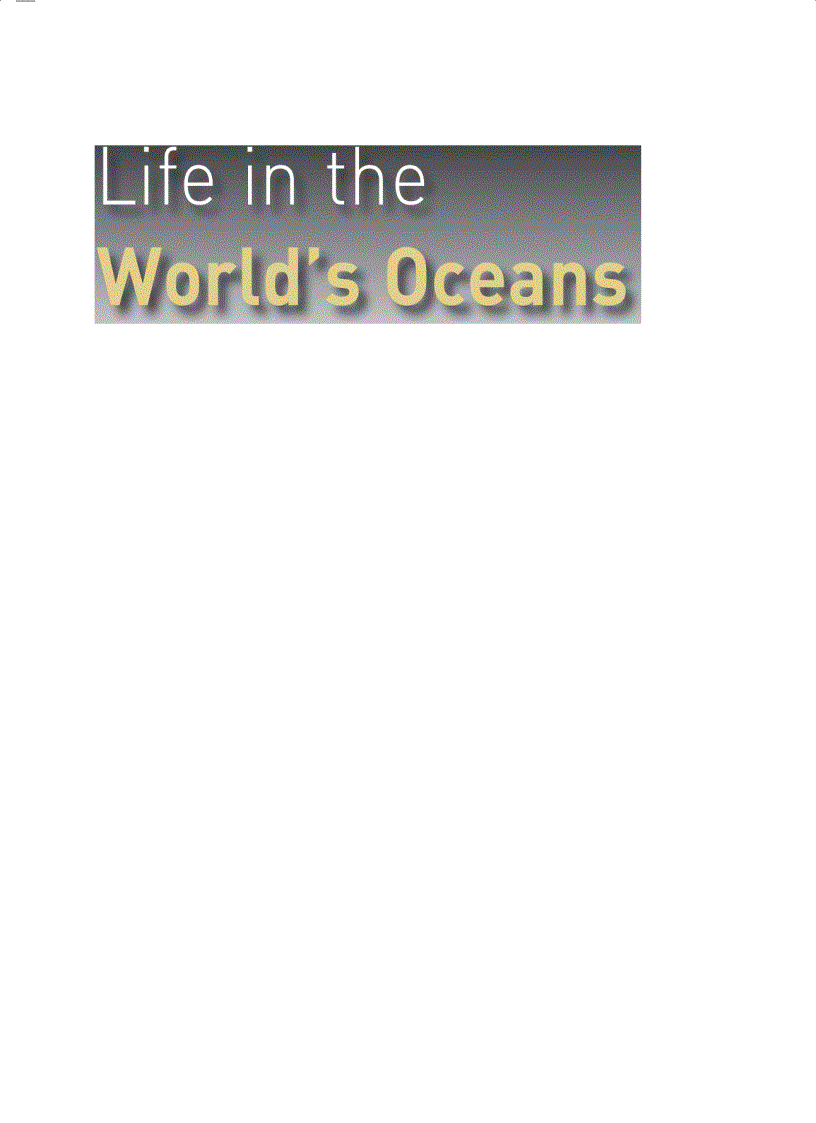 Life in the World s Oceans Diversity