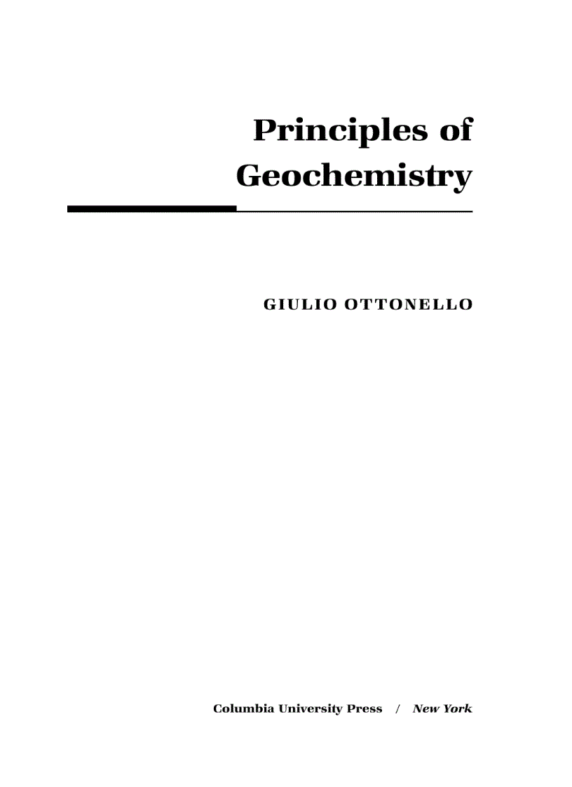 Principles of Geochemistry