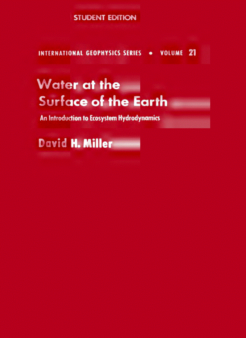 image for page Water at the Surface of Earth An Introduction to Ecosystem Hydrodynamics