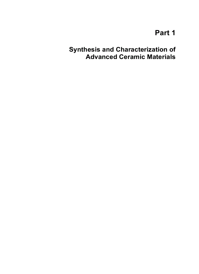 image for page Advances in Ceramics Synthesis and Characterization Processing and Specific Applications