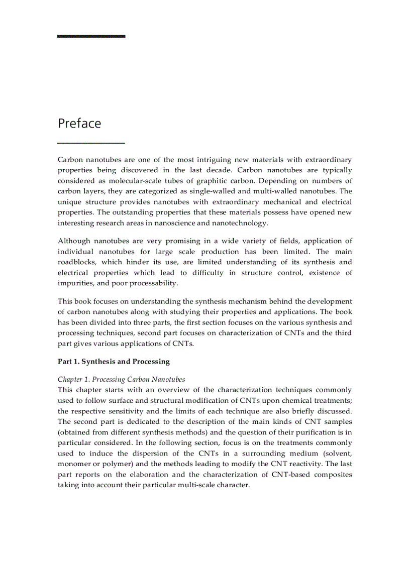 image for page Carbon Nanotubes Synthesis Characterization Applications
