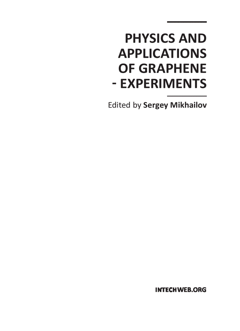image for page Physics and Applications of Graphene Experiments
