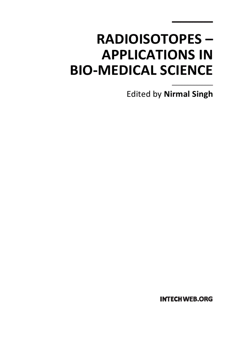 image for page Radioisotopes Applications in Bio Medical Science