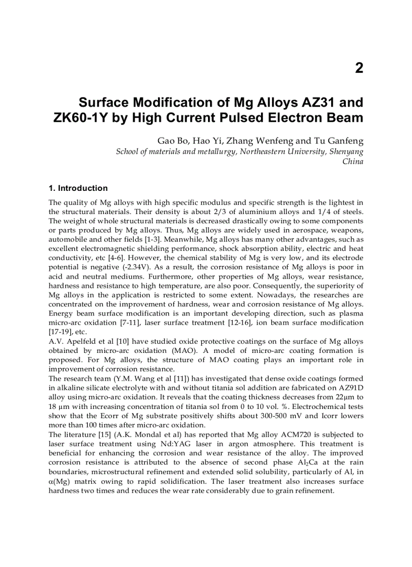 image for page Special Issues on Magnesium Alloys