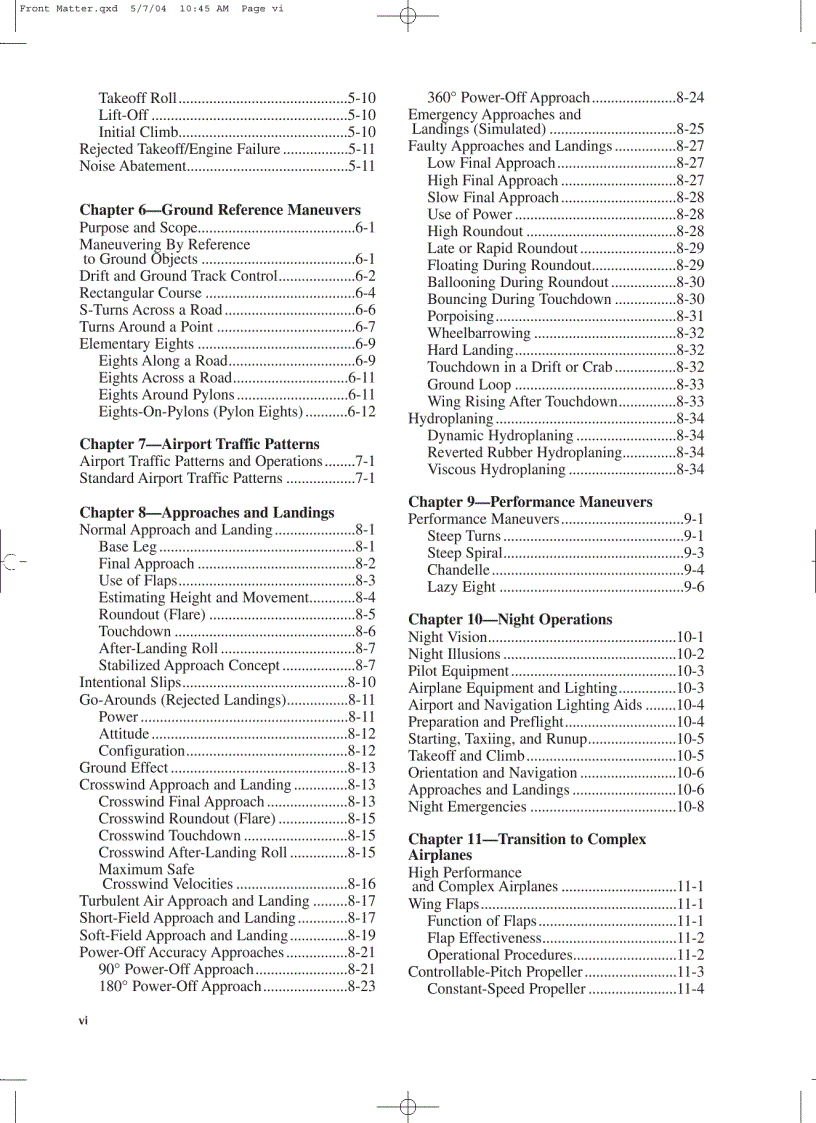 image for page Airplane Flying Handbook Federal Aviation Administration