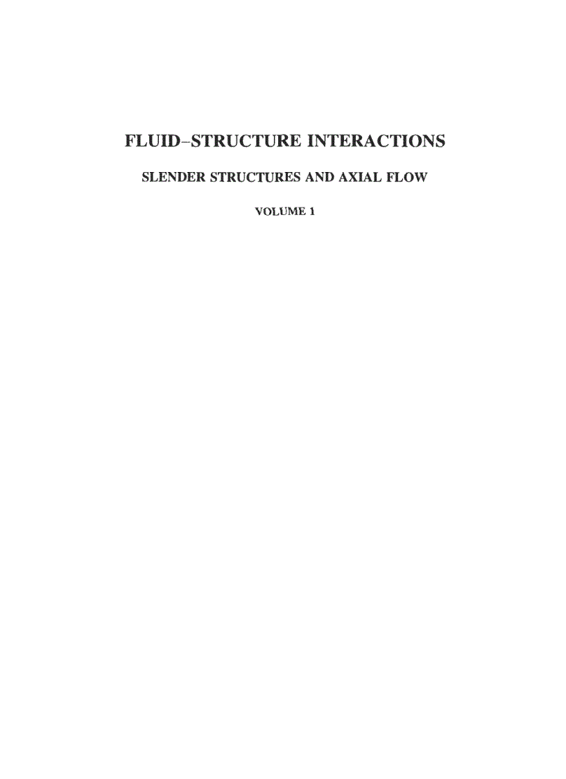 image for page Fluid Structure Interactions Volume 1