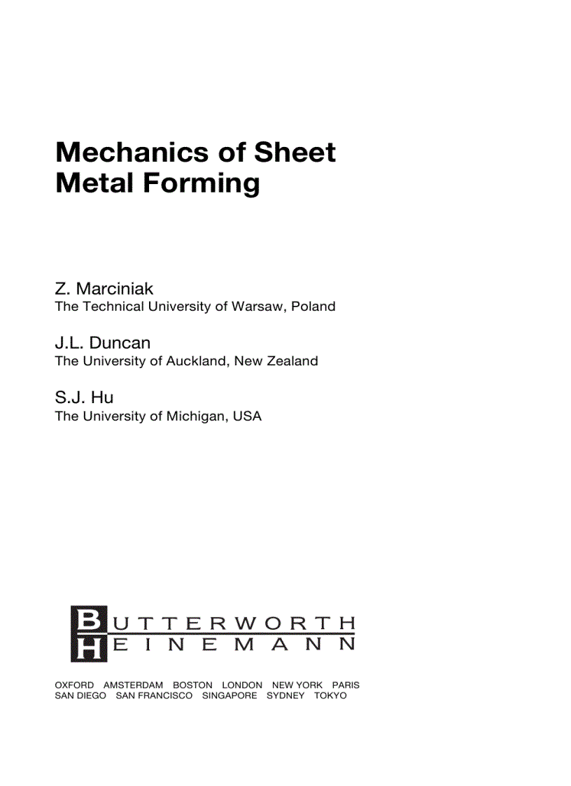 image for page Mechanics of Sheet Metal Forming 2nd Edition