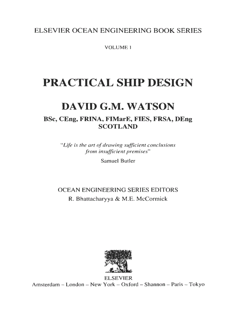 image for page Practical Ship Design 1st Editon Volume 1
