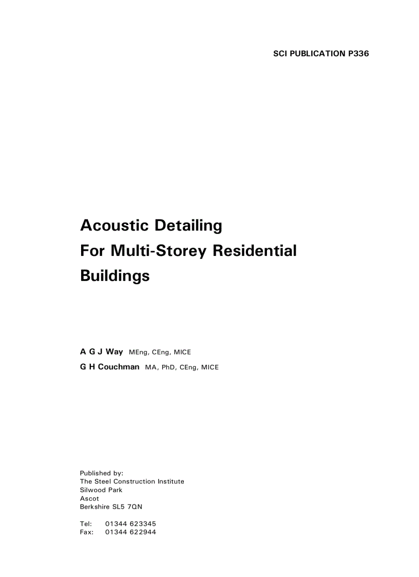 Acoustic Detailing for Multi Storey Residential Buildings
