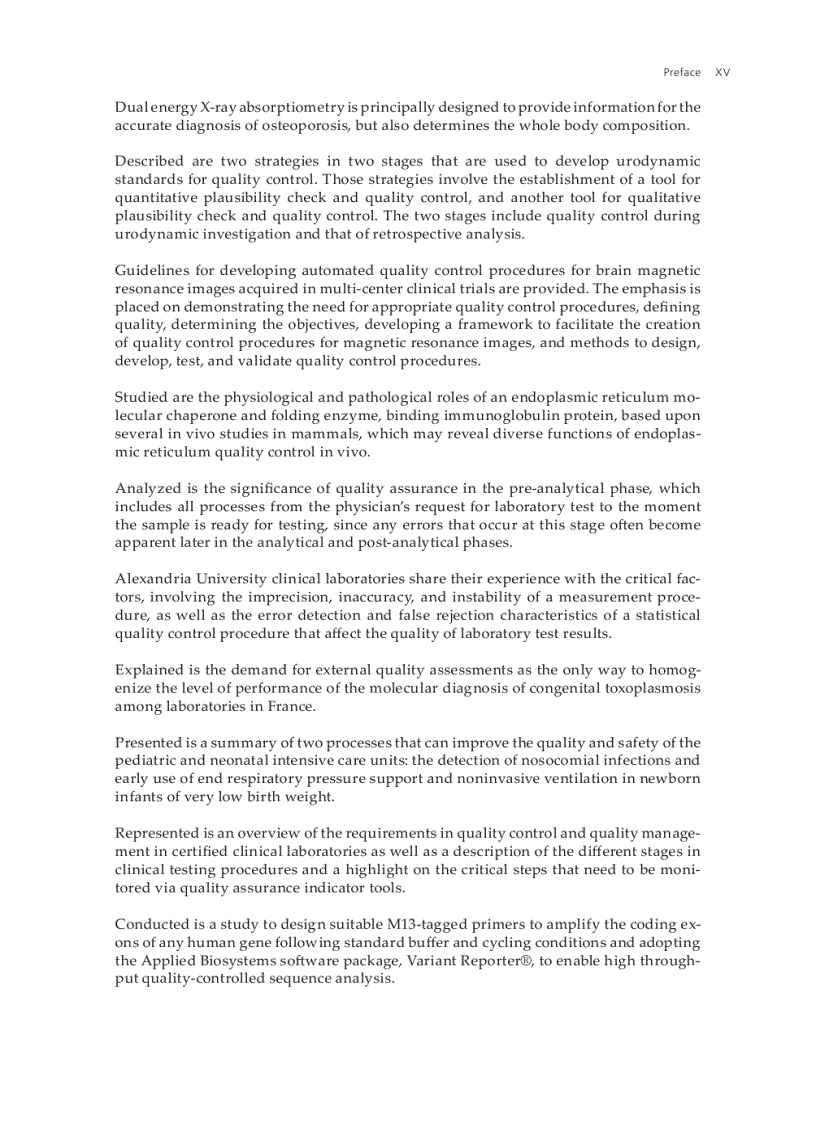 image for page Applications and Experiences of Quality Control