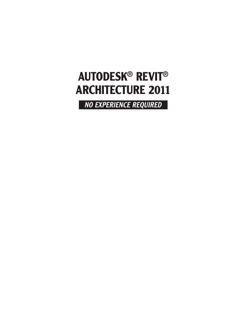 image for page Autodesk Revit Architecture 2011 No Experience Required
