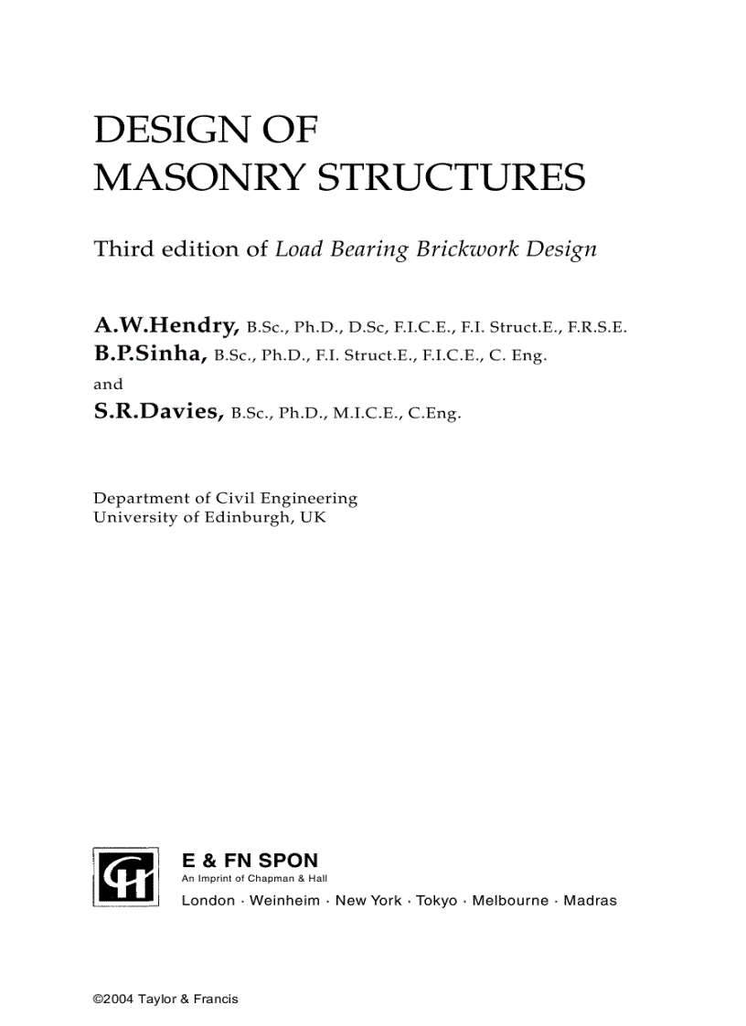 image for page Design of Masonry Structures 3rd Edition