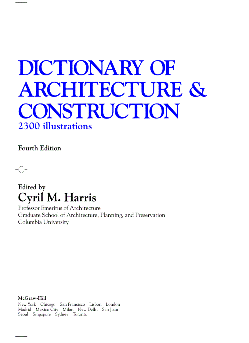 Dictionary of Architecture Construction 4 Edition