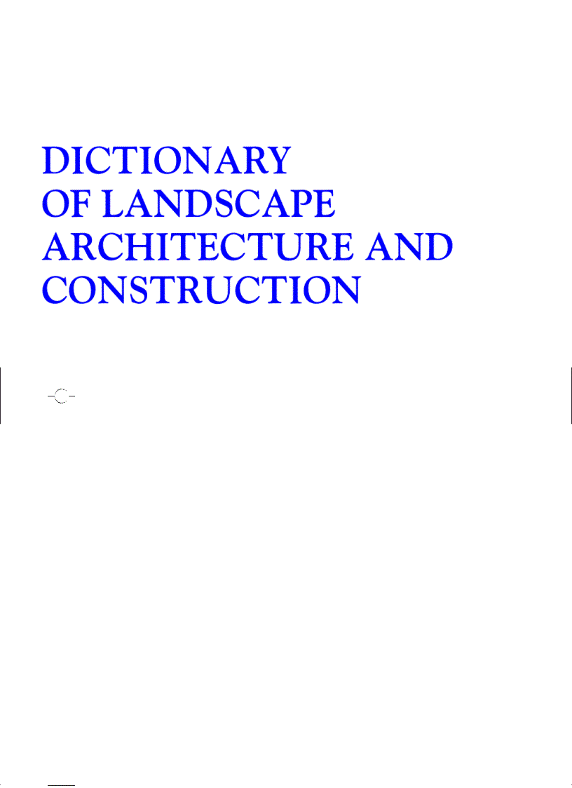 Dictionary of Landscape Architecture and Construction