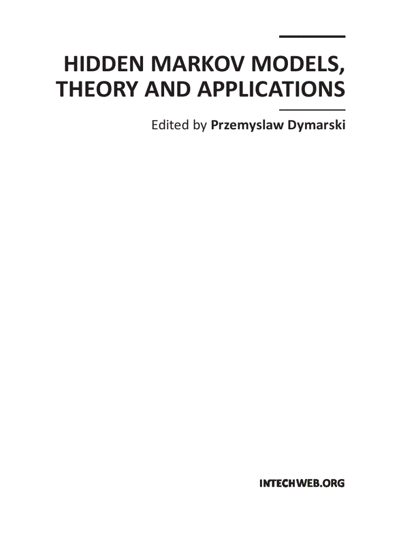 image for page Hidden Markov Models Theory and Applications