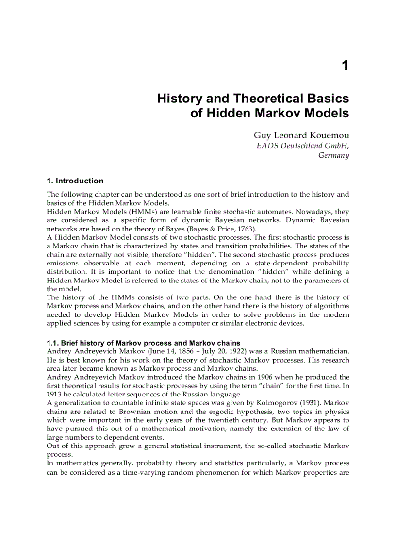 image for page Hidden Markov Models Theory and Applications