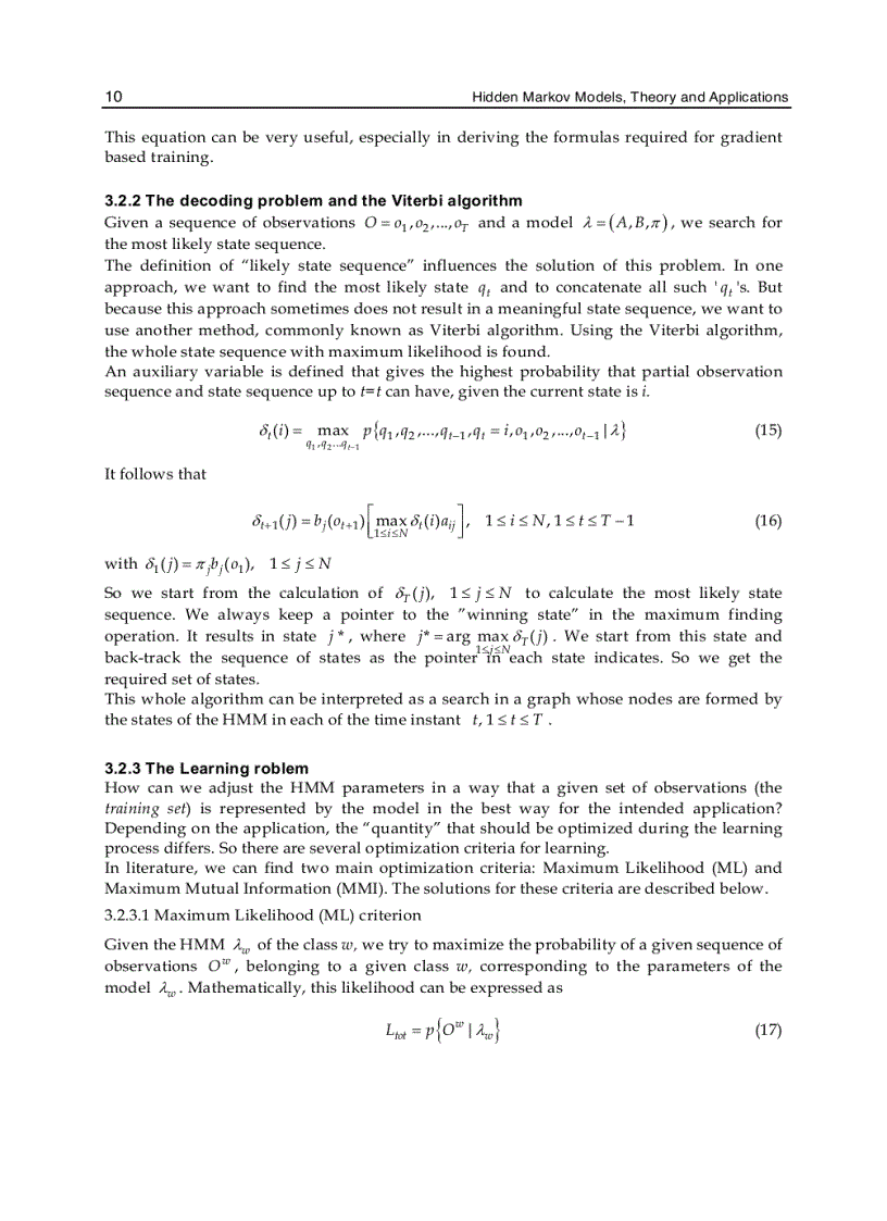 image for page Hidden Markov Models Theory and Applications