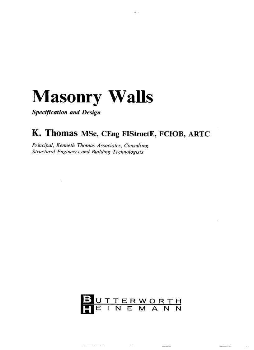 image for page Masonry Walls Specification and Design