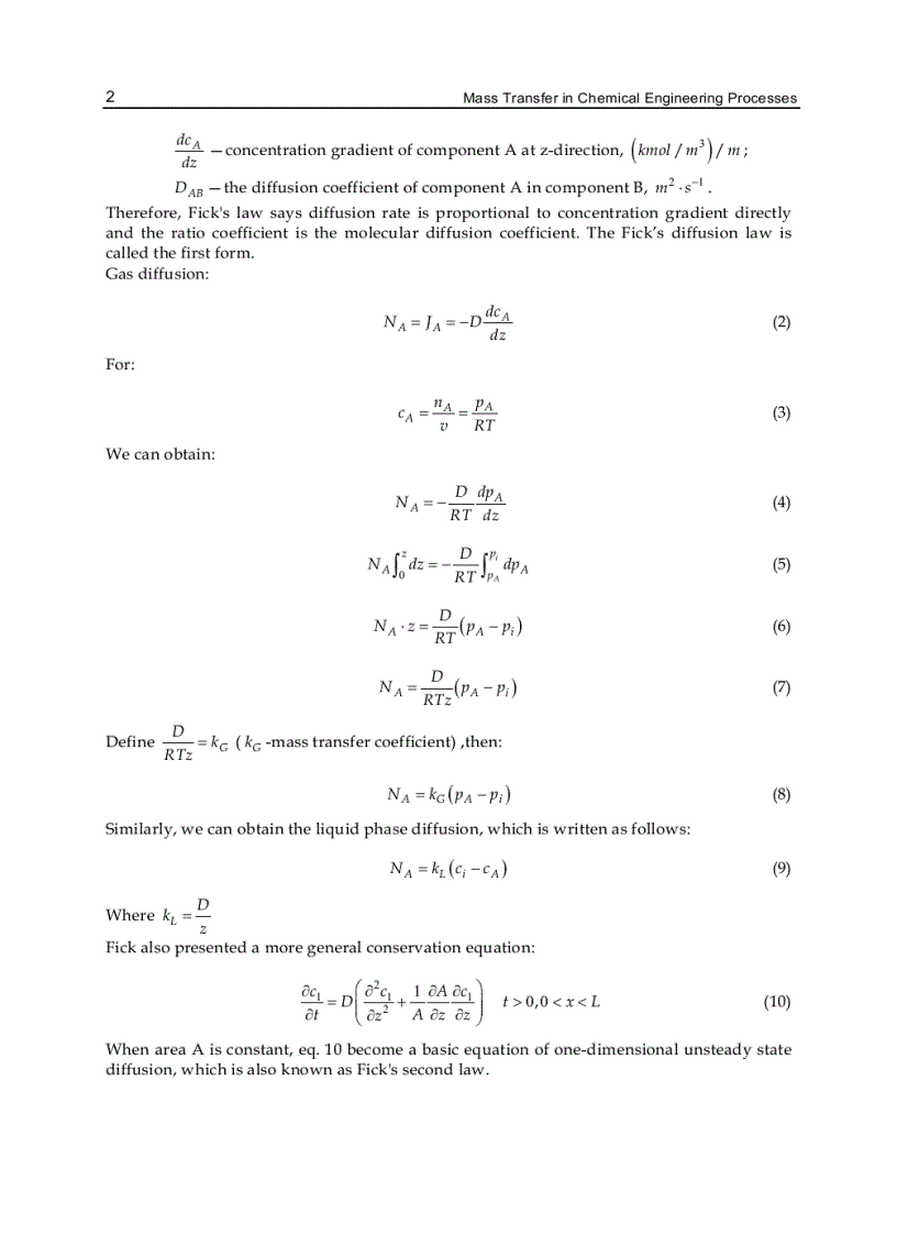 image for page Mass Transfer in Chemical Engineering Processes