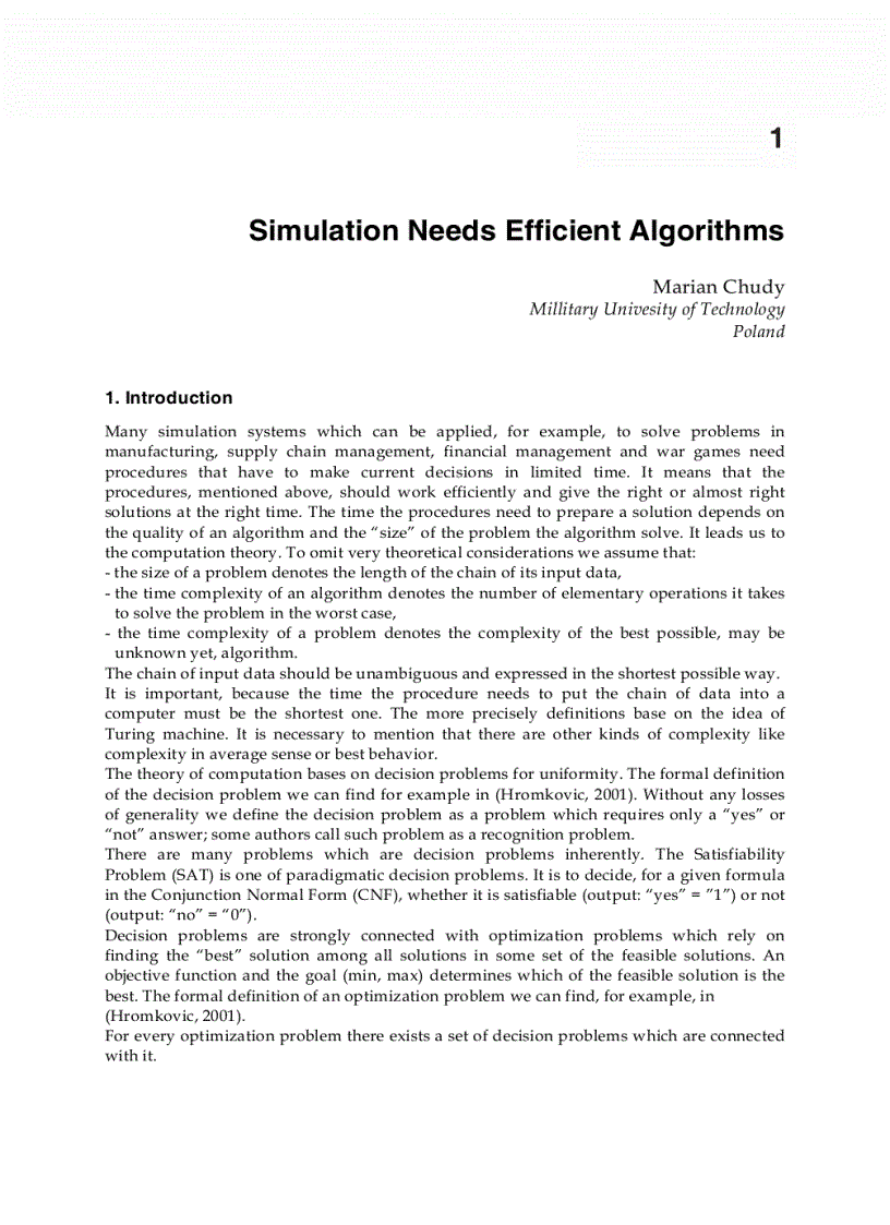 image for page Modeling Simulation and Optimization Focus on Applications