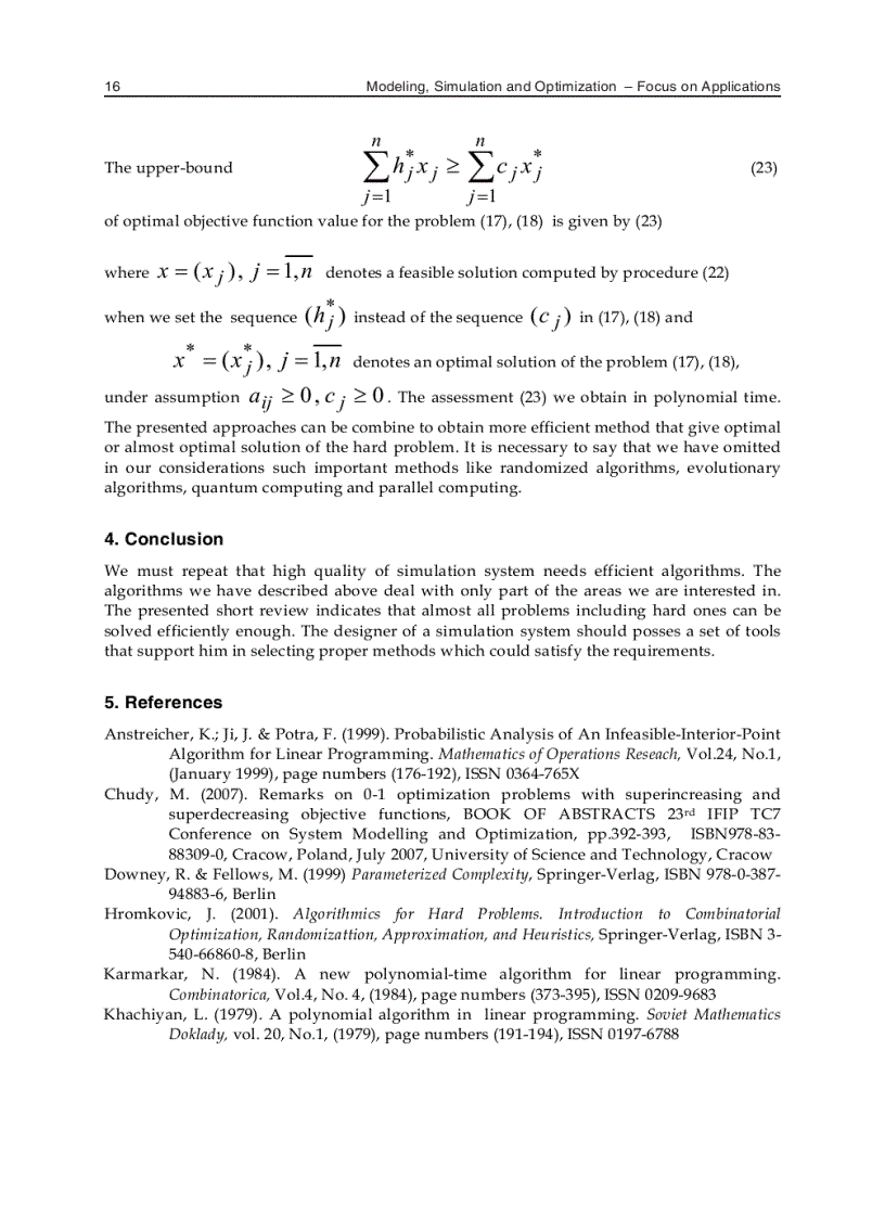 image for page Modeling Simulation and Optimization Focus on Applications