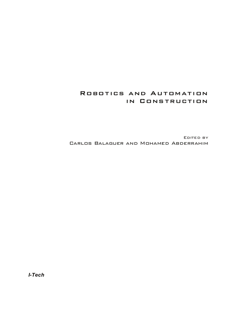 image for page Robotics and Automation in Construction 1