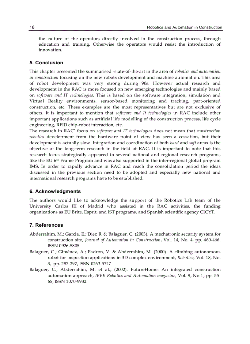image for page Robotics and Automation in Construction 1