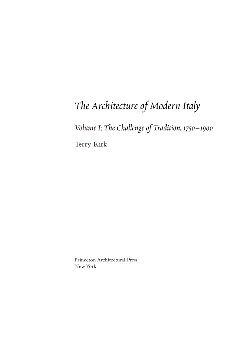 image for page The Architecture of Modern Italy Volume I