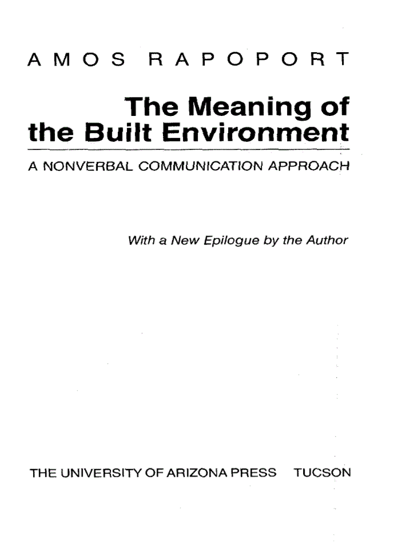 image for page The Meaning of the Built Environment