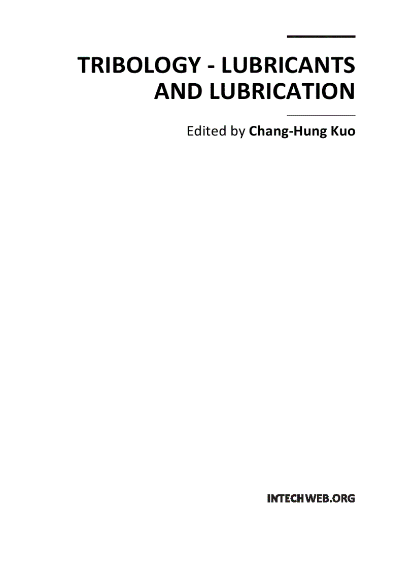 image for page Tribology Lubricants and Lubrication