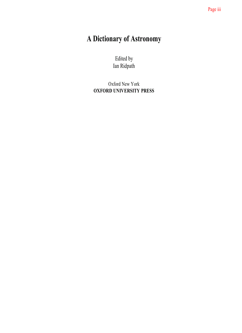 image for page A Dictionary of Astronomy