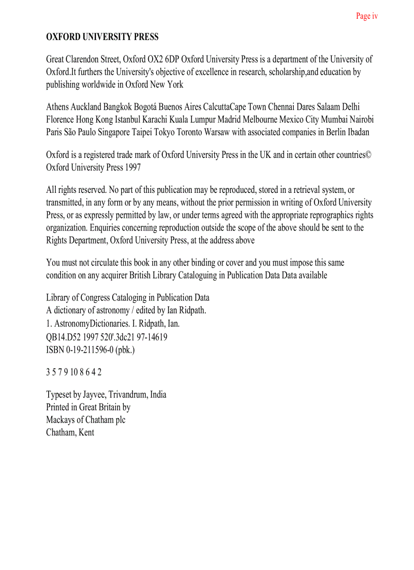 image for page A Dictionary of Astronomy