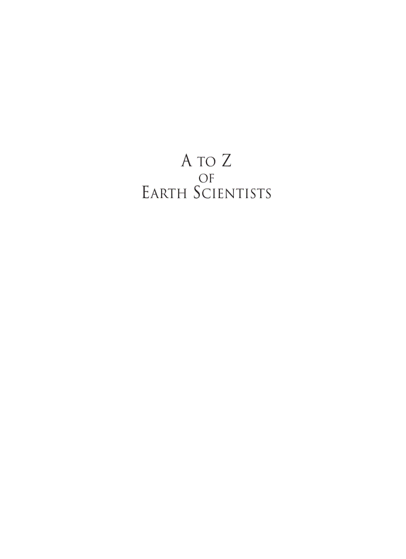 image for page A to Z of Earth Scientists
