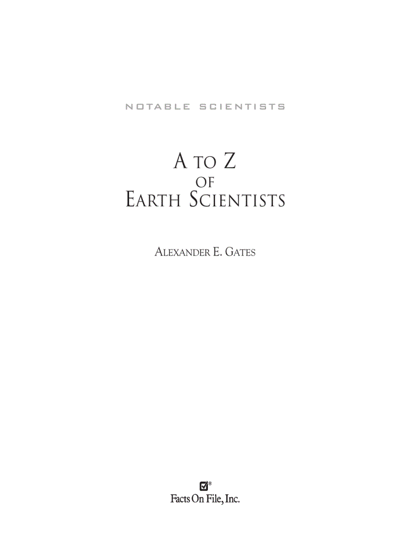 image for page A to Z of Earth Scientists