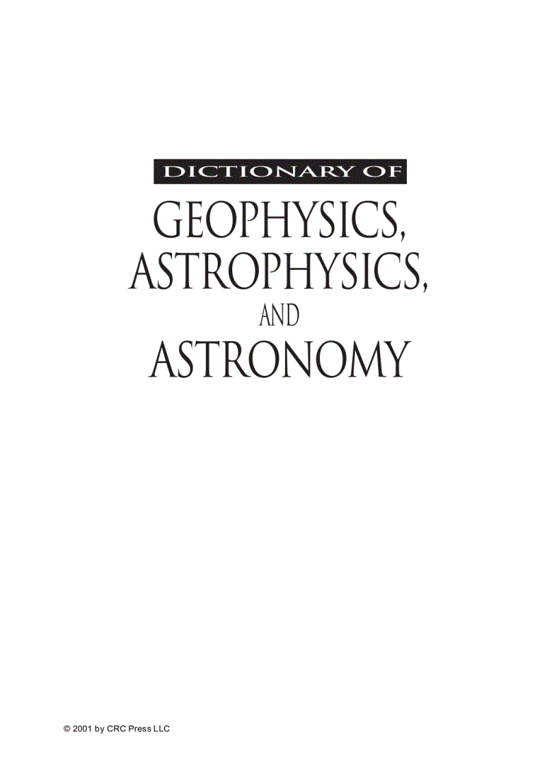 Dictionary of Geophysics