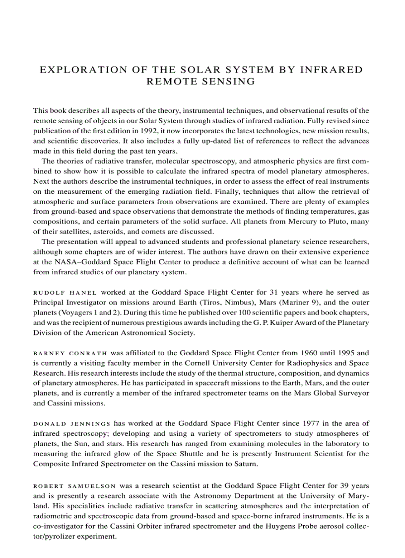 image for page Exploration of the Solar System by Infrared Remote Sensing