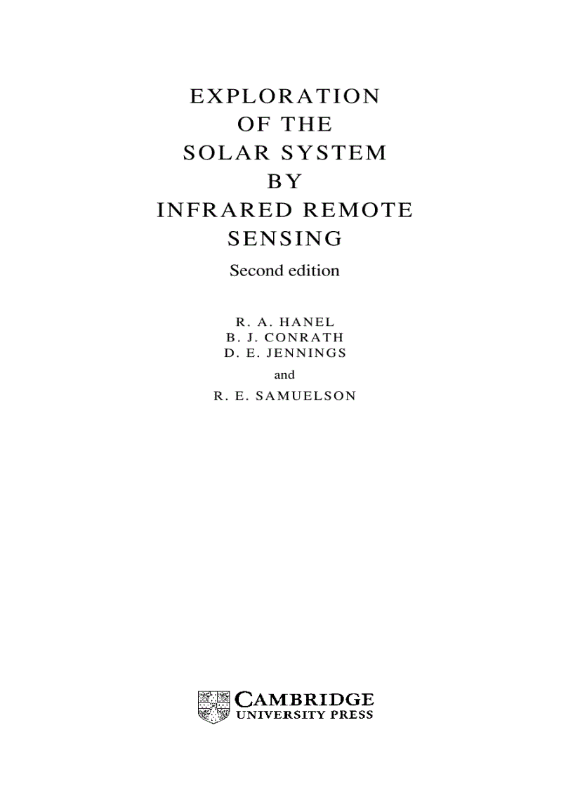 image for page Exploration of the Solar System by Infrared Remote Sensing