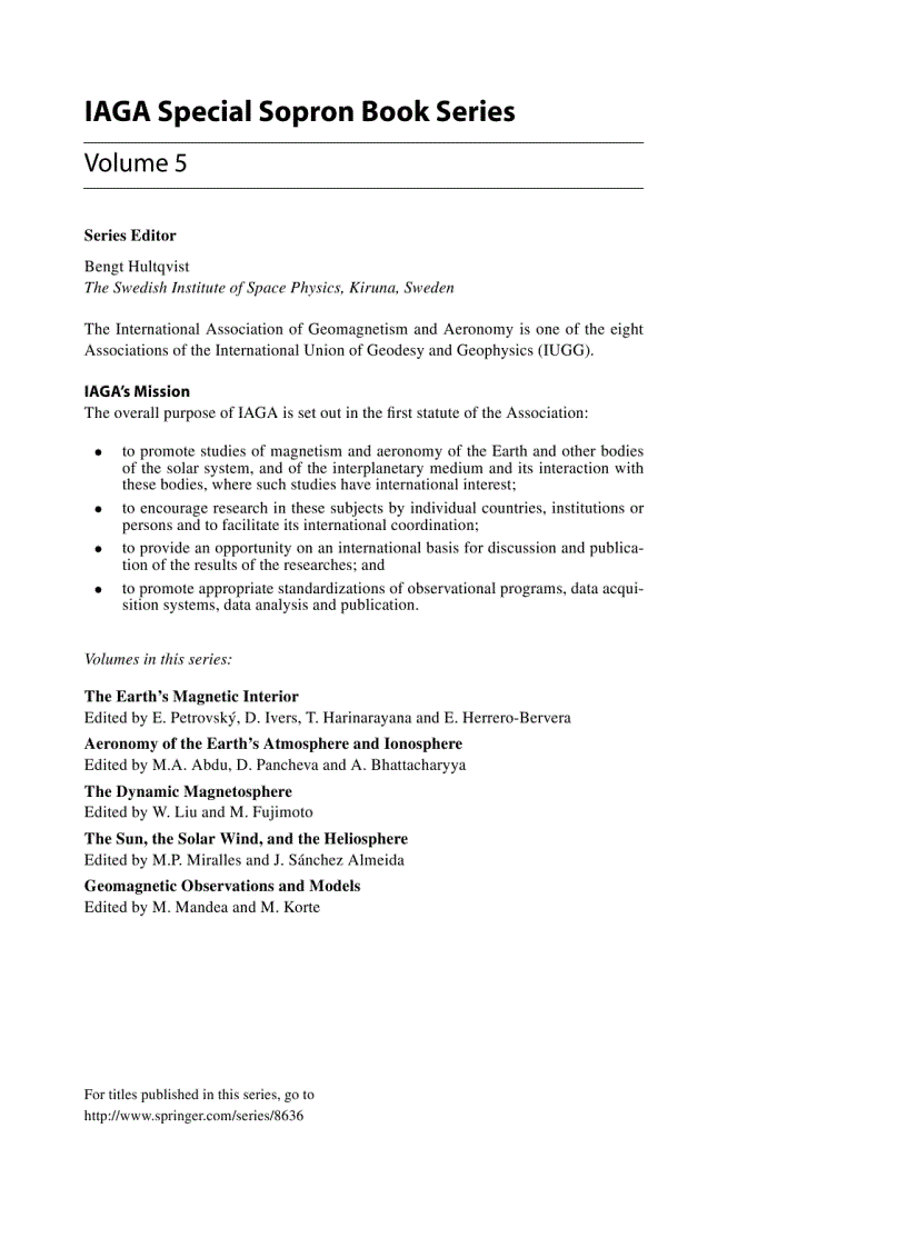 image for page Geomagnetic Observations and Models